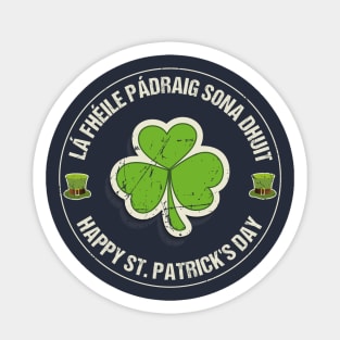 Retro Happy St. Patrick's Day La Fheile Padraig Gaelic Celtic Irish Ireland Sticker